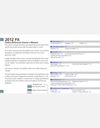 2012 honda fit owners manual